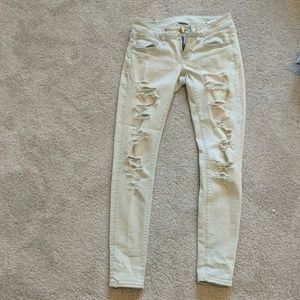 American eagle light wash ripped skinny jeans